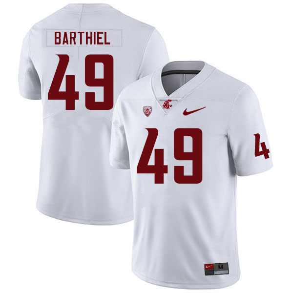 Men #49 Gavin Barthiel Washington State Cougars College Football Jerseys Sale-White